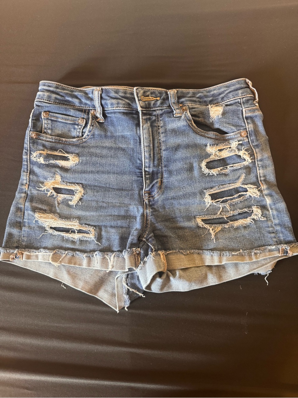 American Eagle Outfitters Distressed Blue Denim Shorts